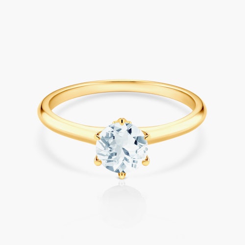 Pierścionek zaręczynowy The Journey: złoty, akwamaryn